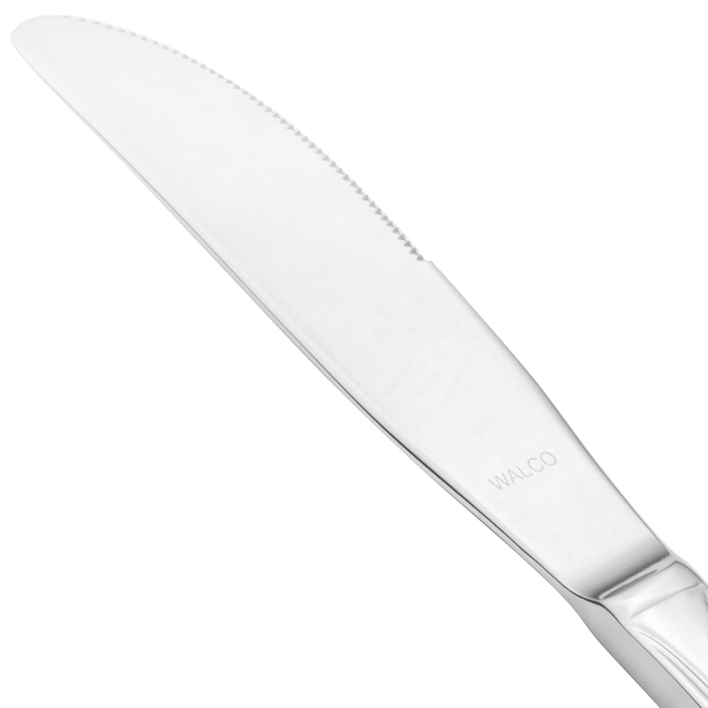 Walco 9745 Prim 8 13/16" 18/10 Stainless Steel Extra Heavy Weight Dinner Knife - 12/Pack