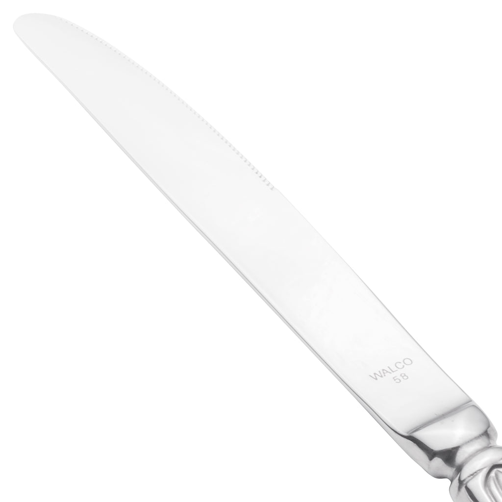 Walco 40451 Maremma 9 13/16" 18/0 Stainless Steel Heavy Weight European Table Knife - 12/Pack