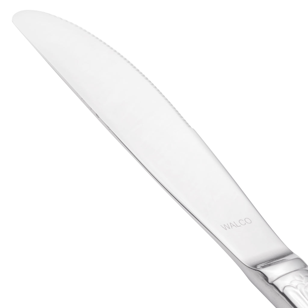 Walco 9545 Sentry 8 13/16" 18/10 Stainless Steel Extra Heavy Weight Dinner Knife - 12/Pack