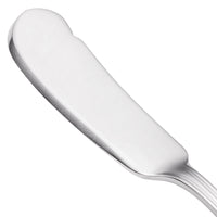 Walco 9710 Prim 6 13/16" 18/10 Stainless Steel Extra Heavy Weight Flat Handle Butter Spreader - 12/Pack