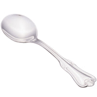 Walco 9012 Barony 5 11/16" 18/0 Stainless Steel Heavy Weight Bouillon Spoon - 12/Pack