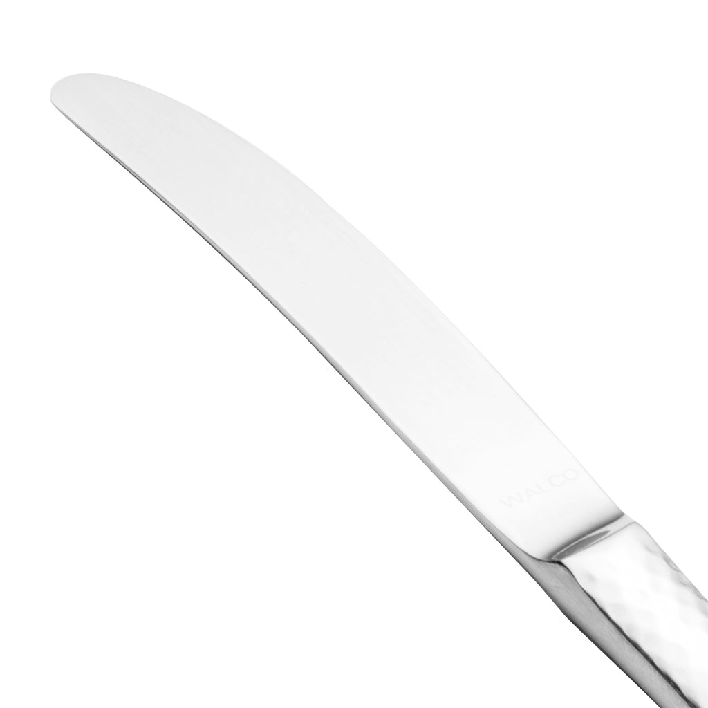 Walco 6311 Ironstone 7" 18/10 Stainless Steel Extra Heavy Weight Solid Handle Butter Knife - 12/Pack