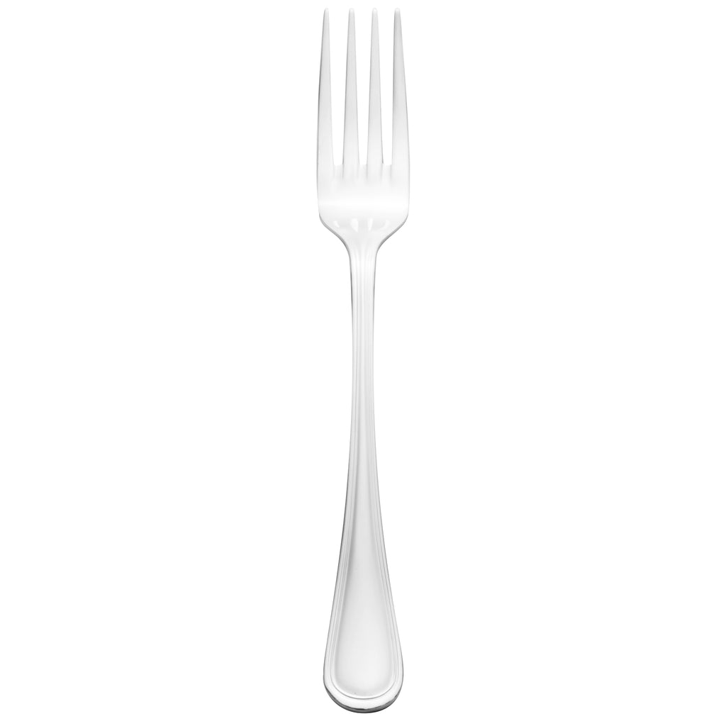 Walco 71051S Marcie 8 1/8" 18/0 Stainless Steel Heavy Weight Short European Table Fork - 12/Pack