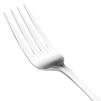 Walco 71051S Marcie 8 1/8" 18/0 Stainless Steel Heavy Weight Short European Table Fork - 12/Pack