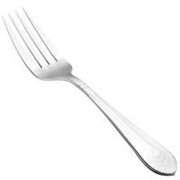 Walco 80051 Art Deco 8 1/8" 18/10 Stainless Steel Extra Heavy Weight European Table Fork - 12/Pack