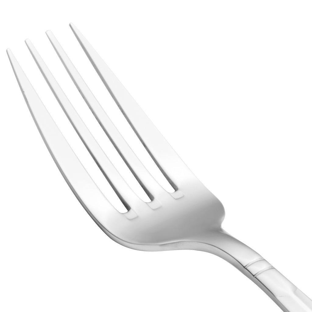 Walco 80051 Art Deco 8 1/8" 18/10 Stainless Steel Extra Heavy Weight European Table Fork - 12/Pack