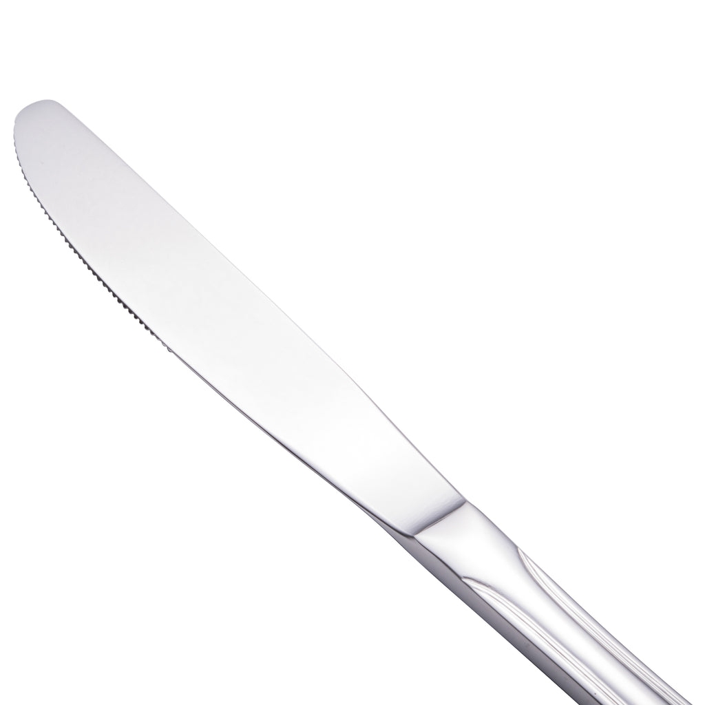 Walco 3545 Lisbon 8 7/8" 18/0 Stainless Steel Heavy Weight Dinner Knife - 12/Pack