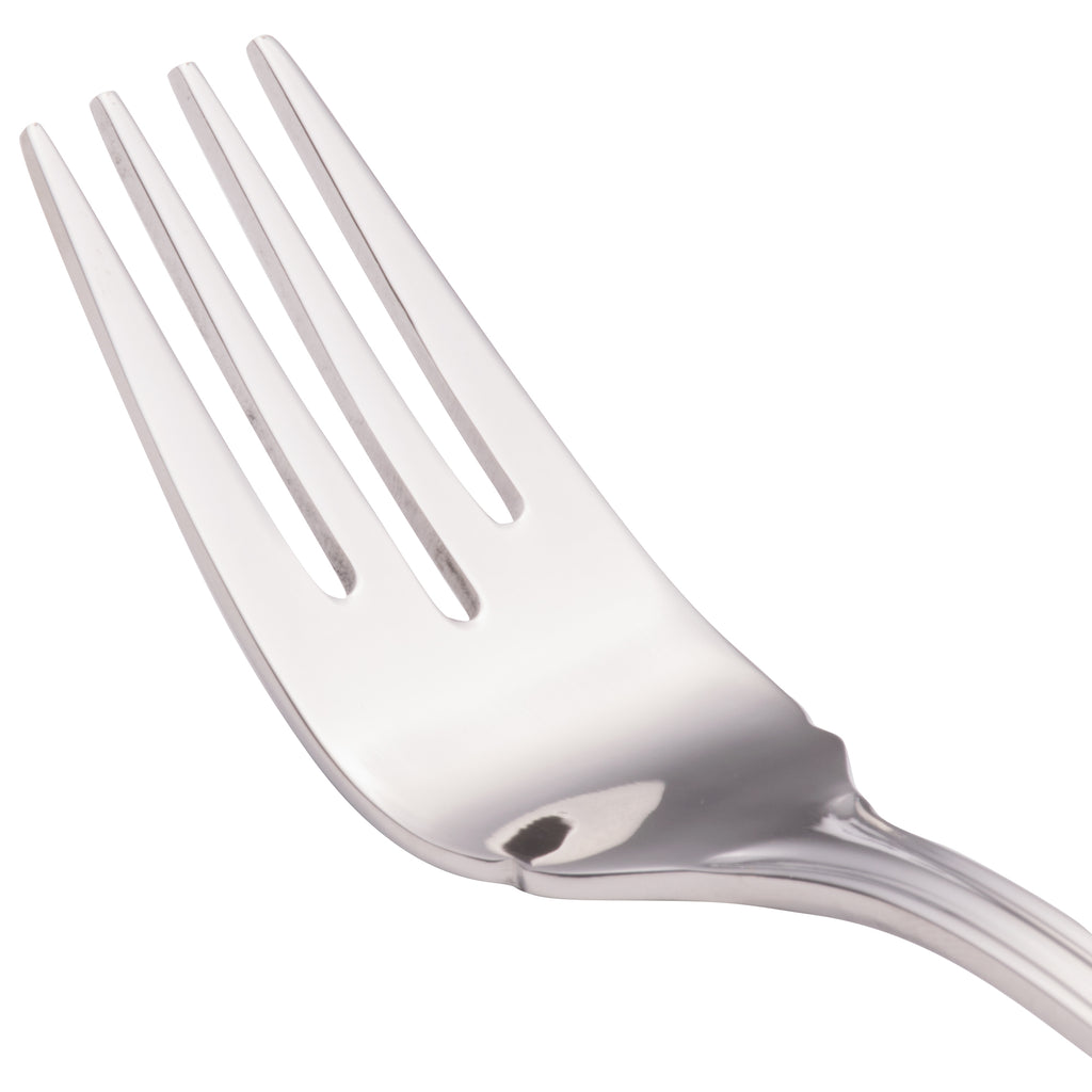 Walco 9614 Ultra 7 1/16" 18/10 Stainless Steel Extra Heavy Weight Flat Handle Fish Fork - 12/Pack