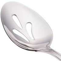 Walco 9628 Ultra 8 1/4" 18/10 Stainless Steel Extra Heavy Weight Pierced Tablespoon / Serving Spoon - 12/Pack