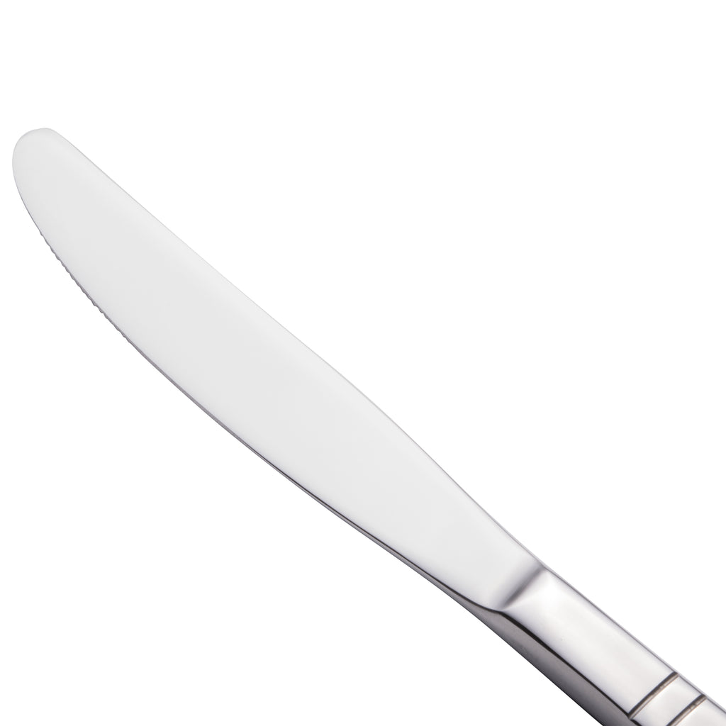 Walco 80451 Art Deco 9 1/4" 18/10 Stainless Steel Extra Heavy Weight European Table Knife - 12/Pack