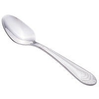 Walco 8029 Art Deco 4 1/2" 18/10 Stainless Steel Extra Heavy Weight Demitasse Spoon - 12/Pack