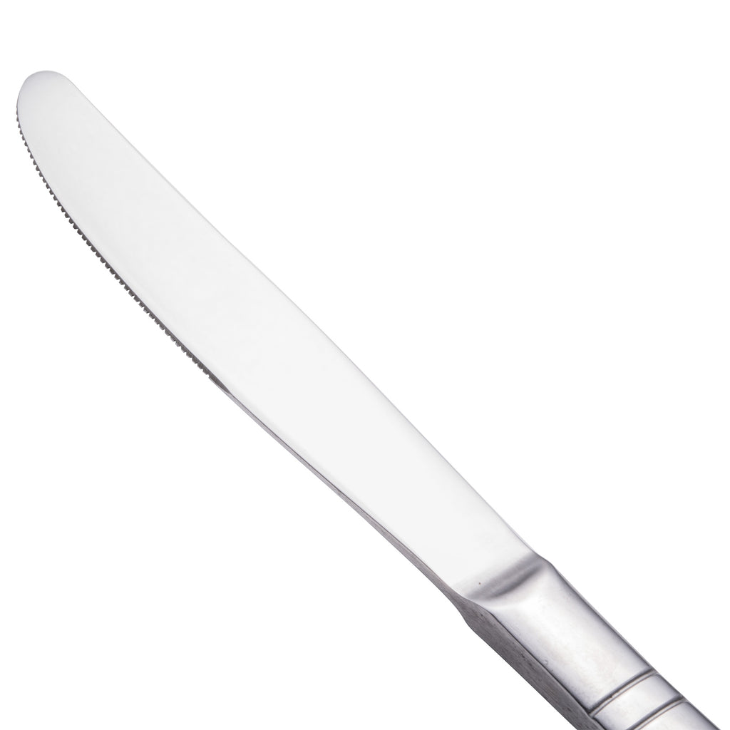 Walco 8045 Art Deco 8 3/4" 18/10 Stainless Steel Extra Heavy Weight Dinner Knife - 12/Pack