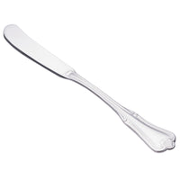 Walco 9011 Barony 6 5/8" 18/0 Stainless Steel Heavy Weight Flat Handle Butter Spreader - 12/Pack