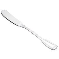 Walco 9310 Luxor 6 13/16" 18/10 Stainless Steel Extra Heavy Weight Flat Handle Butter Spreader - 12/Pack