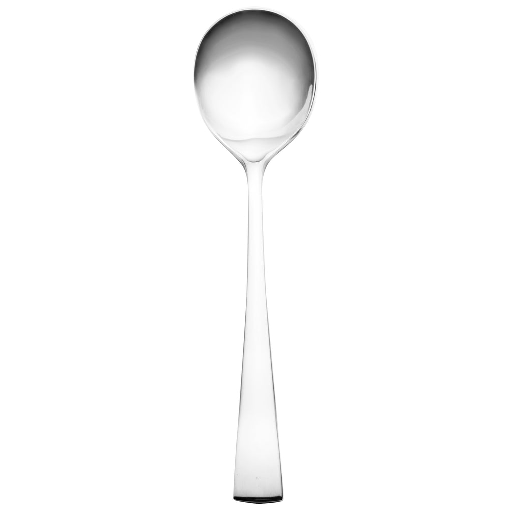 Walco 0638 Freya 7 1/2" 18/0 Stainless Steel Heavy Weight Large Round Bowl Bouillon / Soup Spoon - 12/Pack