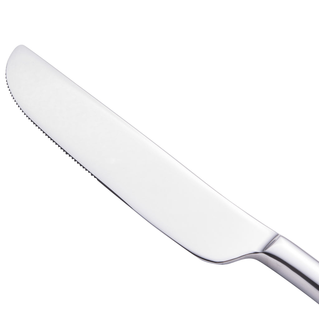 Walco 12451 Erik 9 3/8" 18/10 Stainless Steel Extra Heavy Weight European Table Knife - 12/Pack