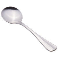 World Tableware 213 016 Baguette 6 1/8" 18/0 Stainless Steel Heavy Weight Bouillon Spoon - 12/Pack