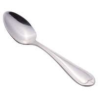 World Tableware 239 007 Antique 4 1/4" 18/0 Stainless Steel Heavy Weight Demitasse Spoon - 12/Pack