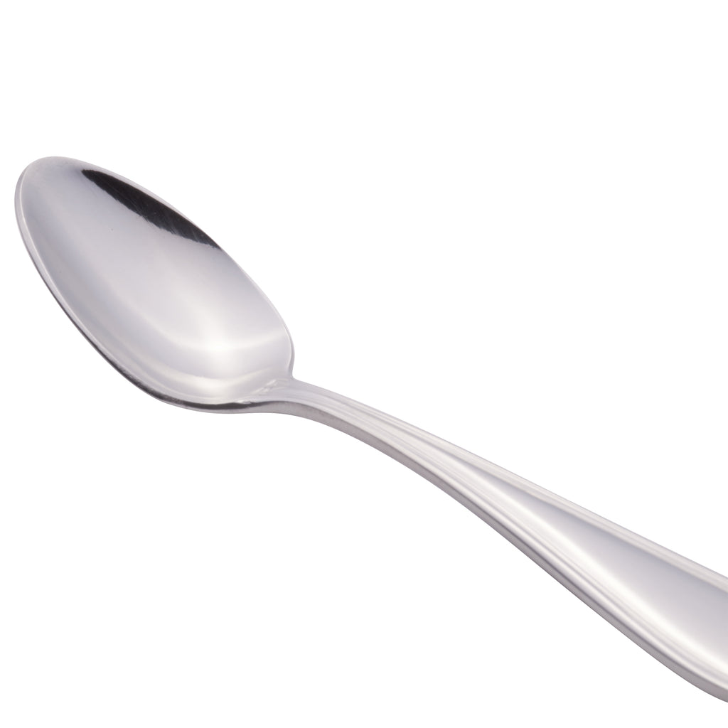 World Tableware 239 007 Antique 4 1/4" 18/0 Stainless Steel Heavy Weight Demitasse Spoon - 12/Pack