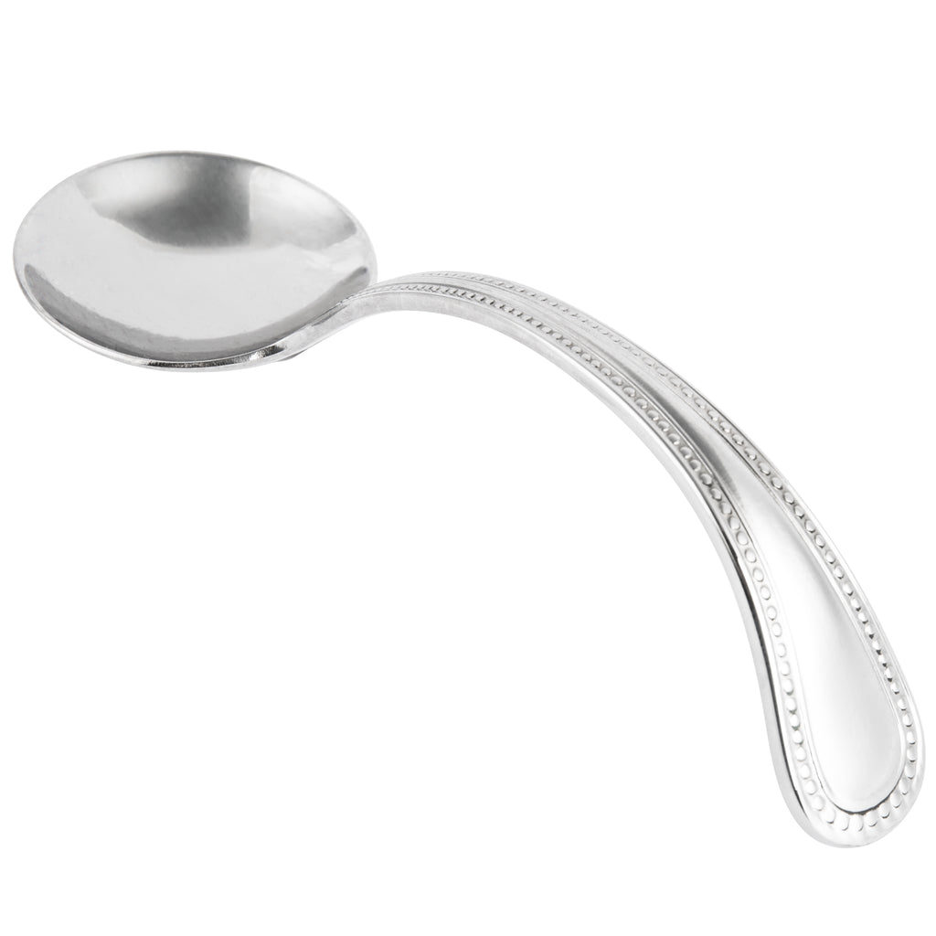 Bon Chef STS1001 18/10 Stainless Steel Extra Heavy Sombrero Bouillon Tasting Spoon - 12/Pack