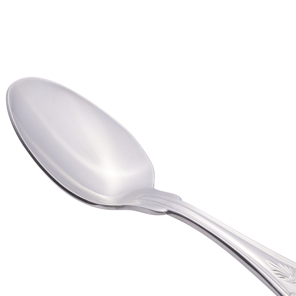 World Tableware 244 001 Kings 6" 18/0 Stainless Steel Heavy Weight Teaspoon - 12/Pack