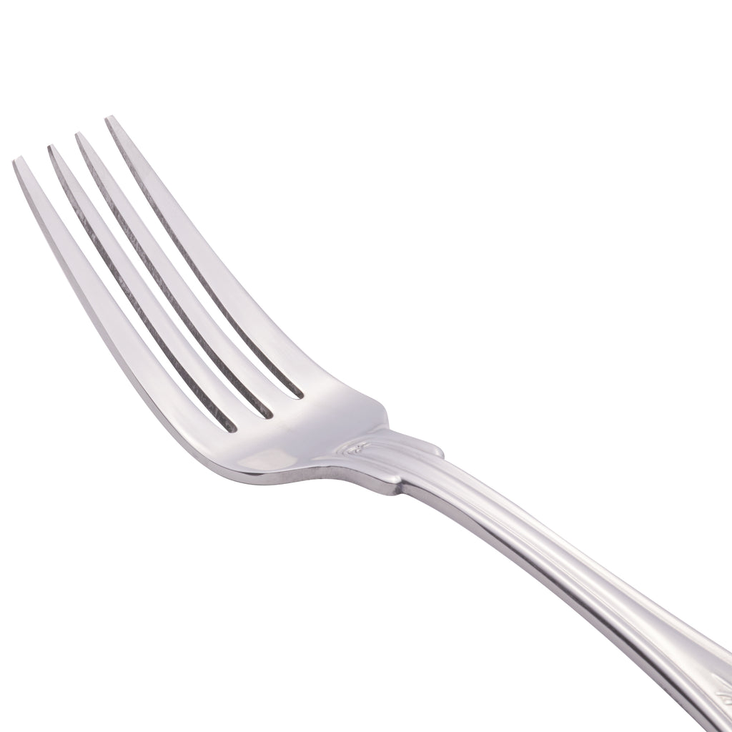 World Tableware 244 039 Kings 5 5/8" 18/0 Stainless Steel Heavy Weight European Dinner Fork - 12/Pack