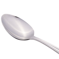World Tableware 256 002 Cortland 7 1/8" 18/0 Stainless Steel Heavy Weight Dessert Spoon - 12/Pack