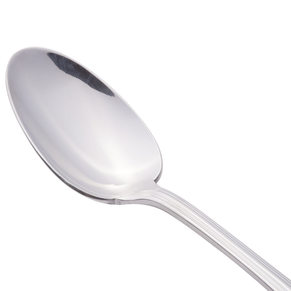 World Tableware 961 002 Resplendence 6 7/8" 18/0 Stainless Steel Heavy Weight Dessert Spoon - 12/Pack