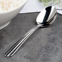 Acopa Harmony 8 5/16" 18/8 Stainless Steel Extra Heavy Weight Tablespoon / Serving Spoon - 12/Pack