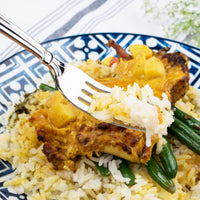 Acopa Harmony 7 11/16" 18/8 Stainless Steel Extra Heavy Weight European Table Fork - 12/Pack