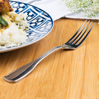 Acopa Scottdale 8" 18/8 Stainless Steel Extra Heavy Weight European Table Fork - 12/Pack