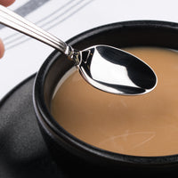 Acopa Harmony 4 5/16" 18/8 Stainless Steel Extra Heavy Weight Demitasse Spoon - 12/Pack