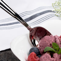 Acopa Harmony 7 1/4" 18/8 Stainless Steel Extra Heavy Weight Oval Bowl Dinner / Dessert Spoon - 12/Pack