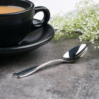 Acopa Scottdale 4 7/16" 18/8 Stainless Steel Extra Heavy Weight Demitasse Spoon - 12/Pack