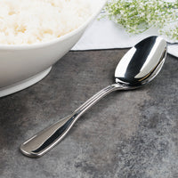 Acopa Scottdale 8" 18/8 Stainless Steel Extra Heavy Weight Tablespoon / Serving Spoon - 12/Pack