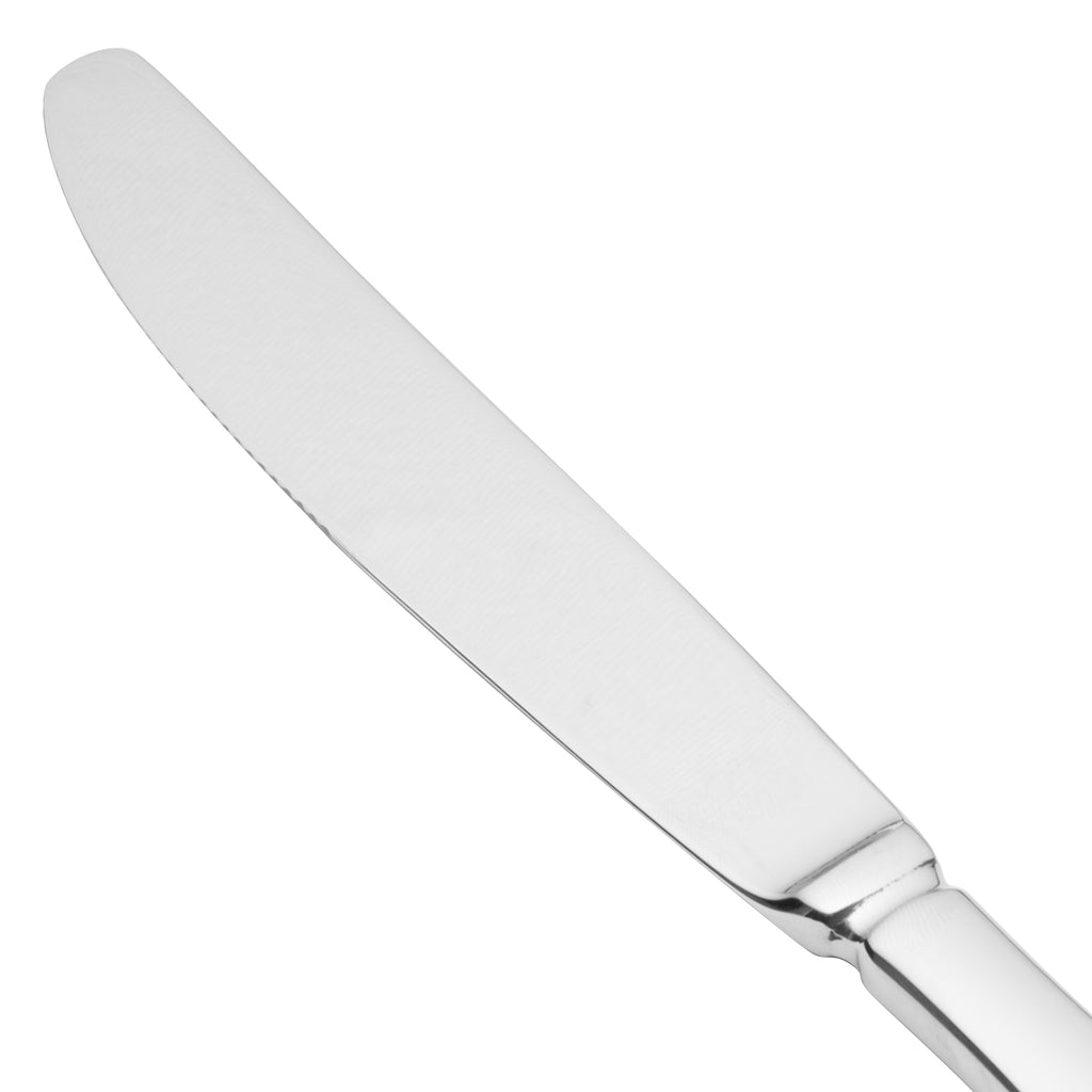 Walco 94451 Lancer 9 3/4" 18/10 Stainless Steel Extra Heavy Weight European Dinner Knife - 12/Pack