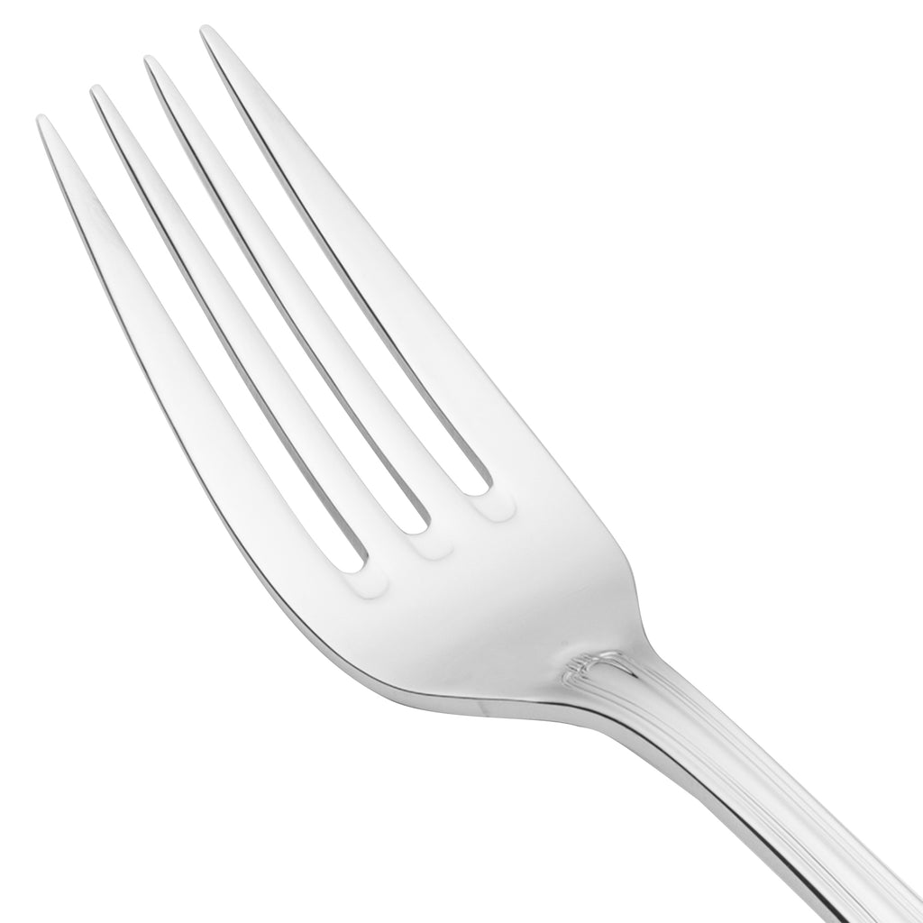 World Tableware 774 030 Geneva 7" 18/8 Stainless Steel Extra Heavy Weight Utility / Dessert Fork - 12/Pack