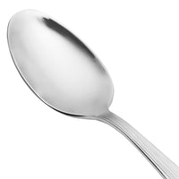 Reed & Barton RB126-002 Silver Birch 7 1/4" 18/10 Stainless Steel Extra Heavy Weight Dessert Spoon - 12/Pack