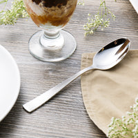 Reed & Barton RB126-002 Silver Birch 7 1/4" 18/10 Stainless Steel Extra Heavy Weight Dessert Spoon - 12/Pack