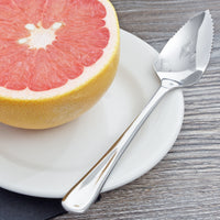 Choice Windsor 6 1/4" 18/0 Stainless Steel Grapefruit Spoon - 12/Pack