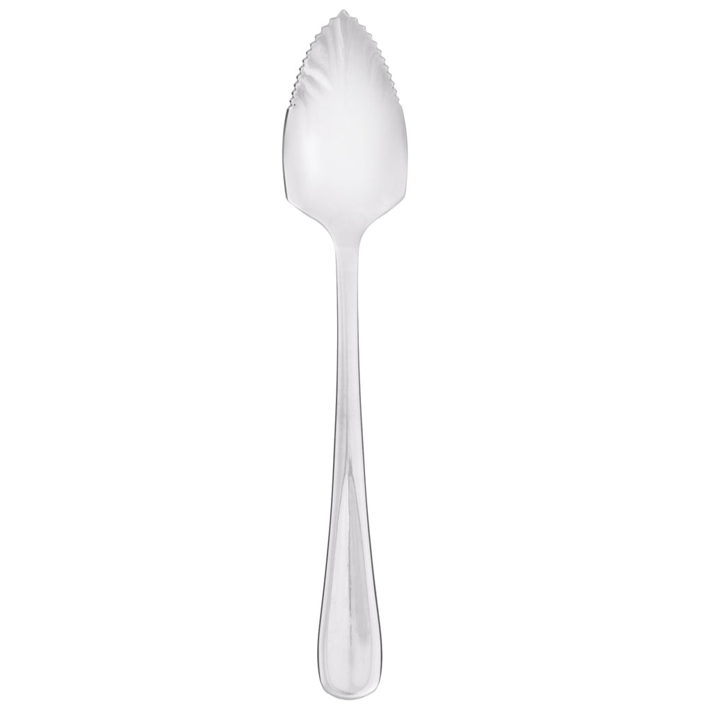 Choice Windsor 6 1/4" 18/0 Stainless Steel Grapefruit Spoon - 12/Pack
