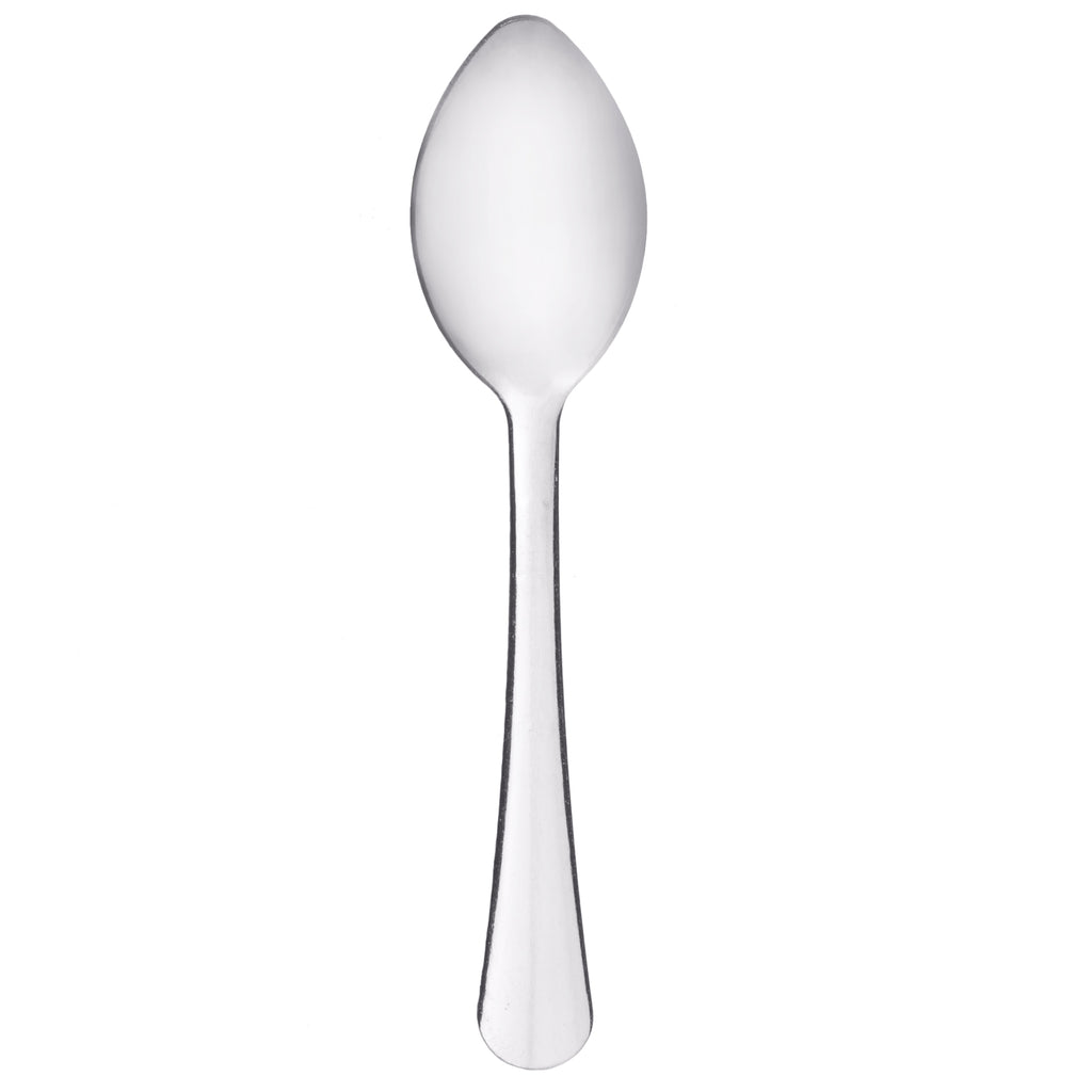 Choice Windsor 4 11/16" 18/0 Stainless Steel Demitasse Spoon - 12/Pack