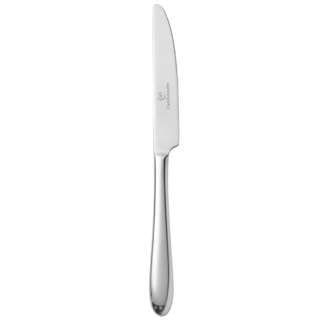 Chef & Sommelier T4708 Lazzo 8 3/8" 18/10 Stainless Steel Extra Heavy Weight Dessert Knife by Arc Cardinal - 12/Pack