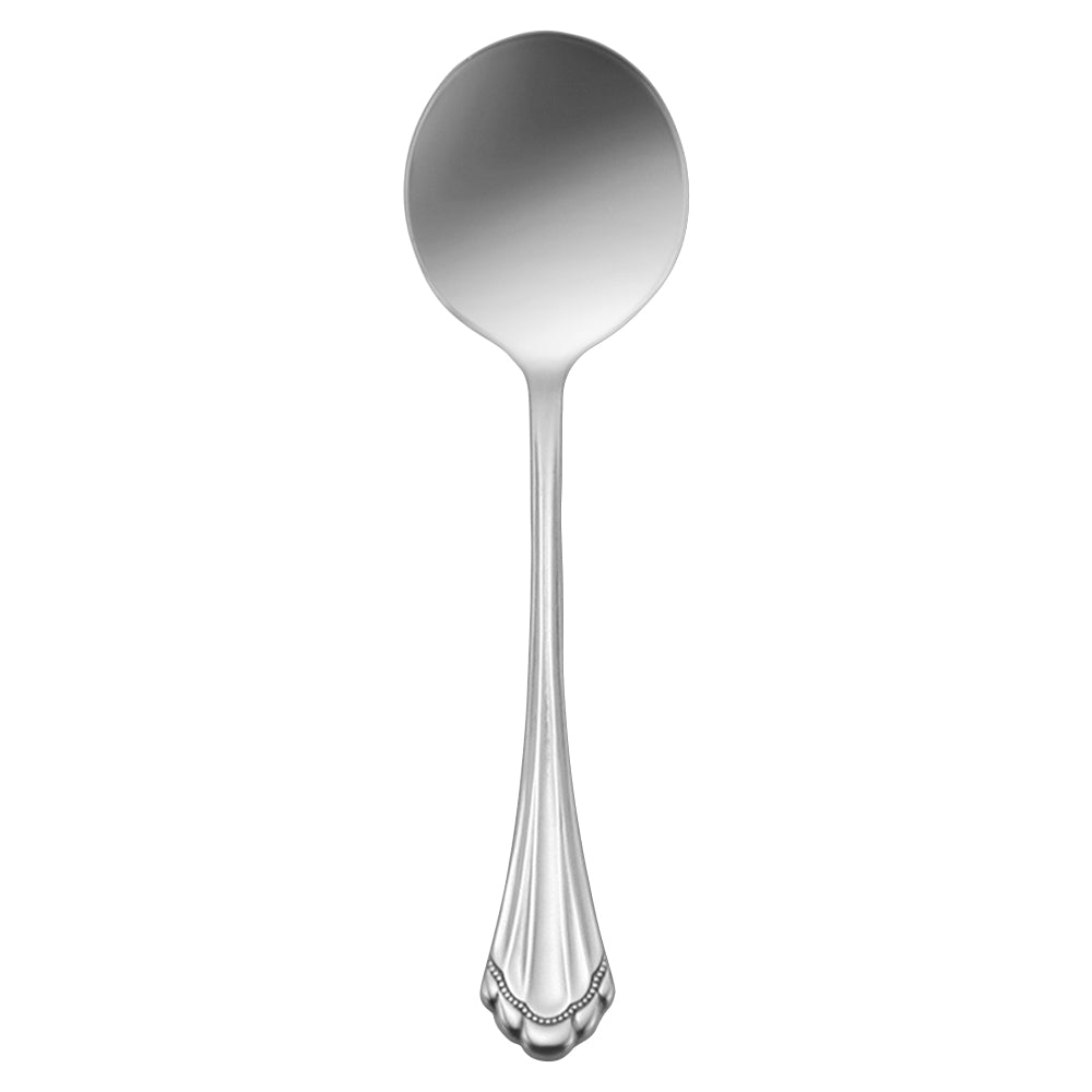 Oneida 2272SBLF Marquette 5 7/8" 18/8 Stainless Steel Extra Heavy Weight Bouillon Spoon - 12/Pack