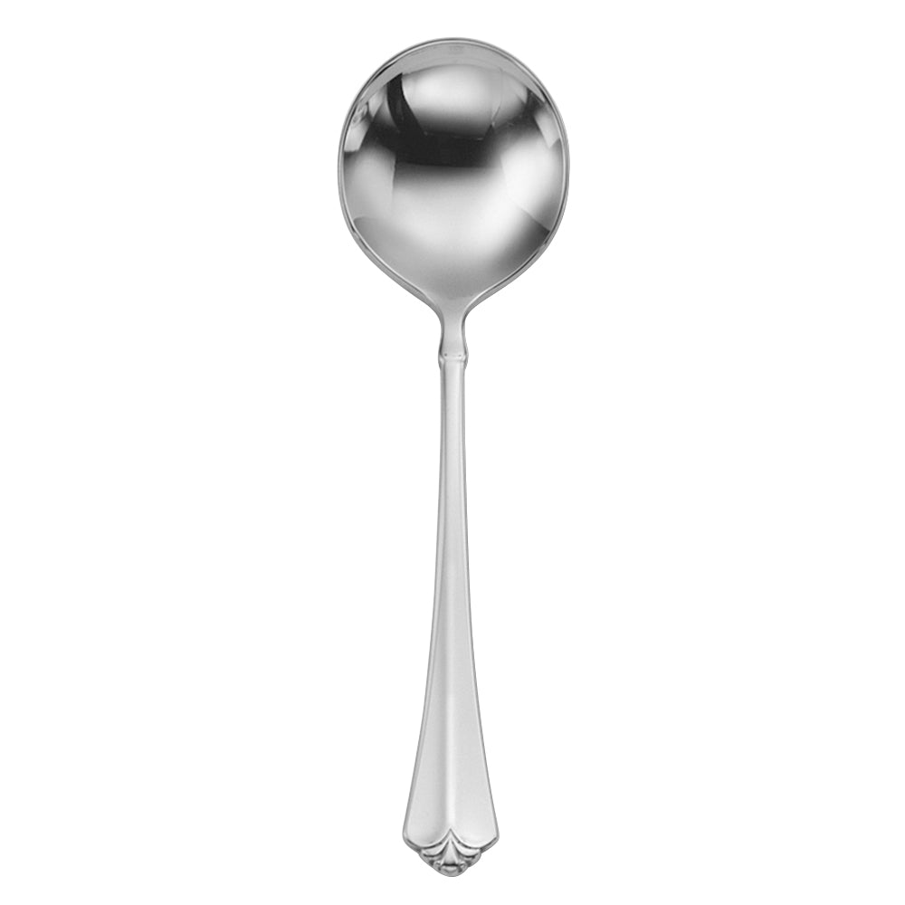 Oneida 2273SBLF Juilliard 6" 18/10 Stainless Steel Extra Heavy Weight Bouillon Spoon - 12/Pack