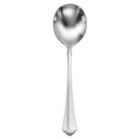 Oneida 2273SRBF Juilliard 6 3/4" 18/10 Stainless Steel Extra Heavy Weight Soup Spoon - 12/Pack
