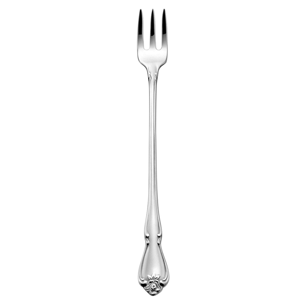 Oneida 2552FOYF Arbor Rose 6 1/8" 18/10 Stainless Steel Extra Heavy Weight Cocktail Fork - 12/Pack