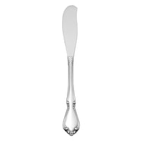 Oneida 2610KSBF Chateau 6 3/8" 18/8 Stainless Steel Extra Heavy Weight Butter Spreader with Flat Handle - 12/Pack