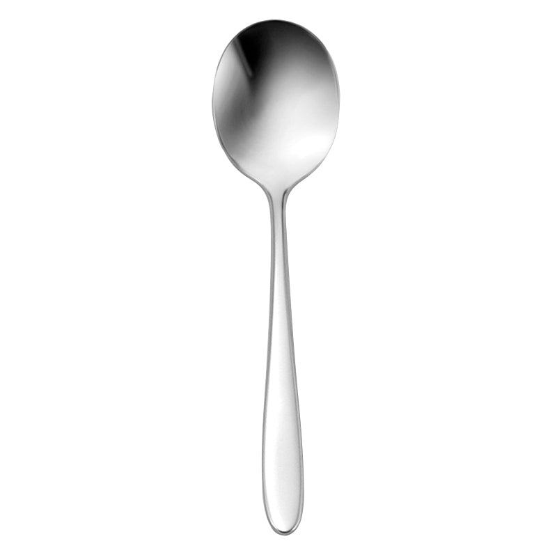 Oneida B023SRBF Mascagni II 6 1/2" 18/0 Stainless Steel Heavy Weight Soup Spoon - 12/Pack