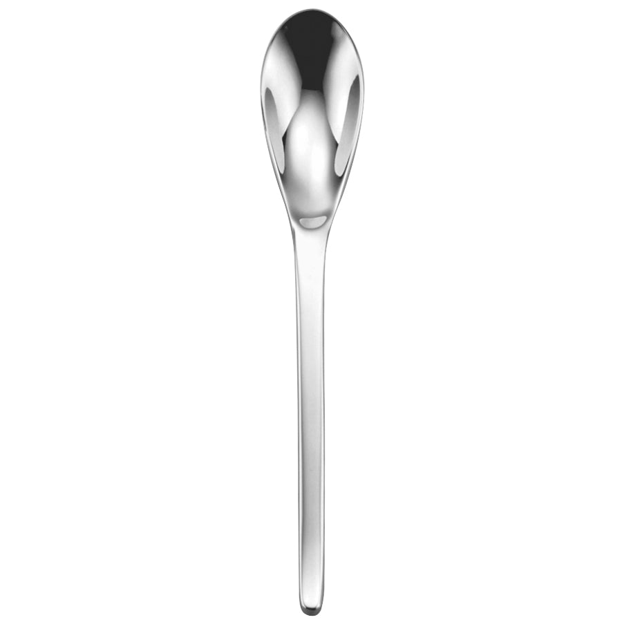 Oneida T483SDEF Apex 8" 18/10 Stainless Steel Extra Heavy Weight Oval Bowl Soup / Dessert Spoon - 12/Pack